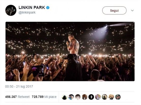 Addio a Chester Bannington, leader dei Linkin Park: il cordoglio delle star su Twitter