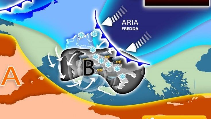 Previsioni meteo, arriva il ciclone di Carnevale: weekend con piogge, freddo e tanta neve