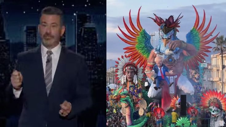 Carnevale di Viareggio, negli Usa Jimmy Kimmel mostra in tivù il carro su Trump. Che diventa virale