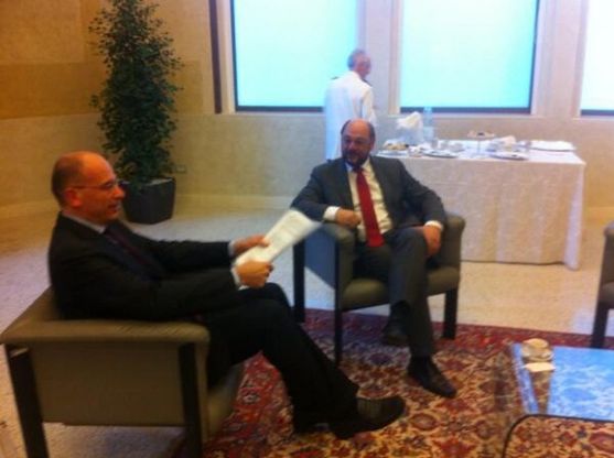 Letta e Schulz si incontrano a Rep Idee
