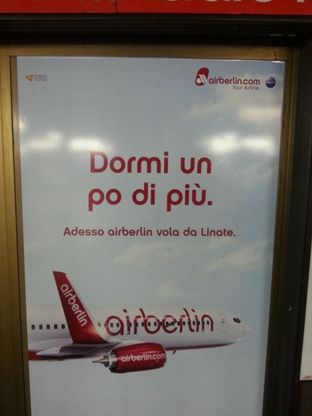 Milano, Airberlin vola da Linate senza l'apostrofo