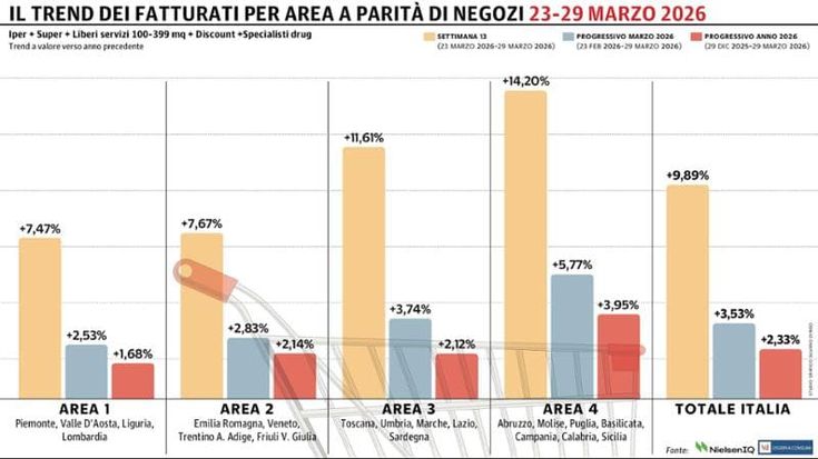 Continua la crescita della Gdo in Italia: il Sud domina con un aumento del 14,20%