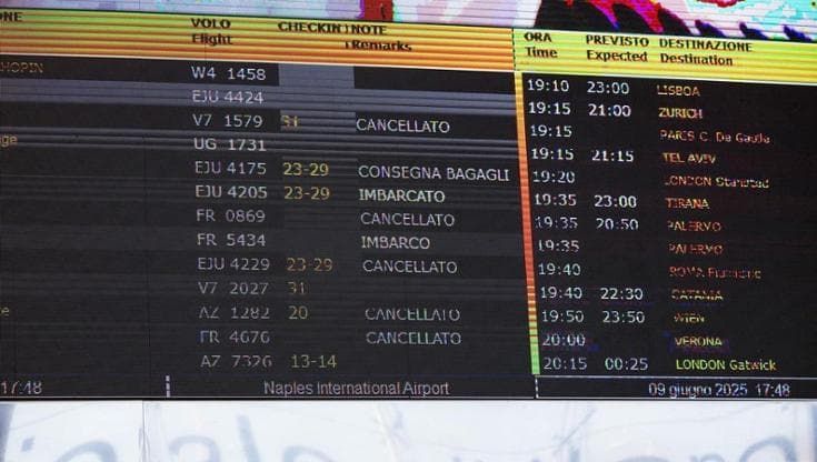 Napoli, più di 80 i voli cancellati all’aeroporto di Capodichino per il guasto al sistema radar