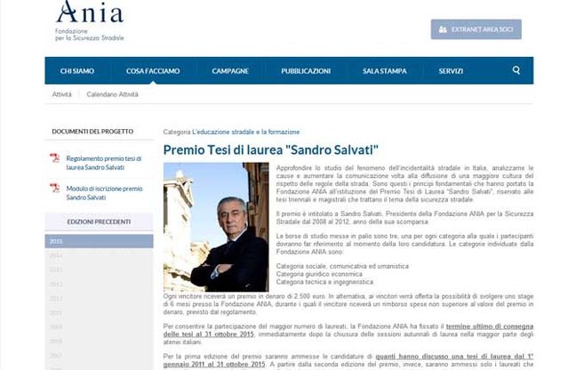 "Premio Salvati", nuova idea per la sicurezza della Fondazione Ania 