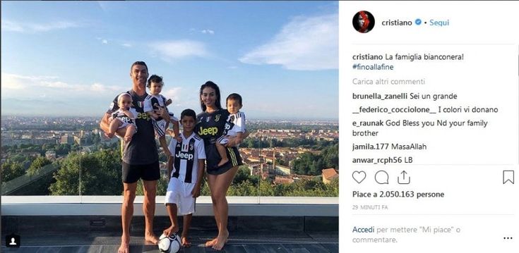 Cristiano Ronaldo è sempre più dentro la Juventus: tutta la famiglia in bianconero