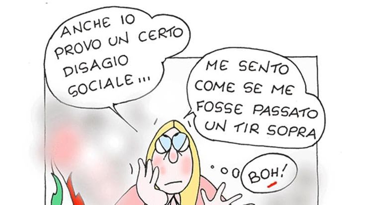 Meloni e il disagio sociale, la vignetta di Ellekappa