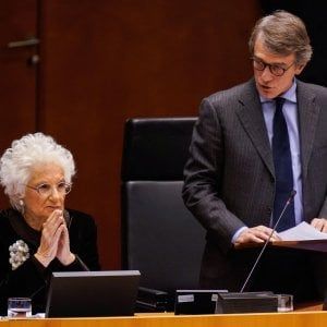 Siate farfalle che volano sopra i fili spinati