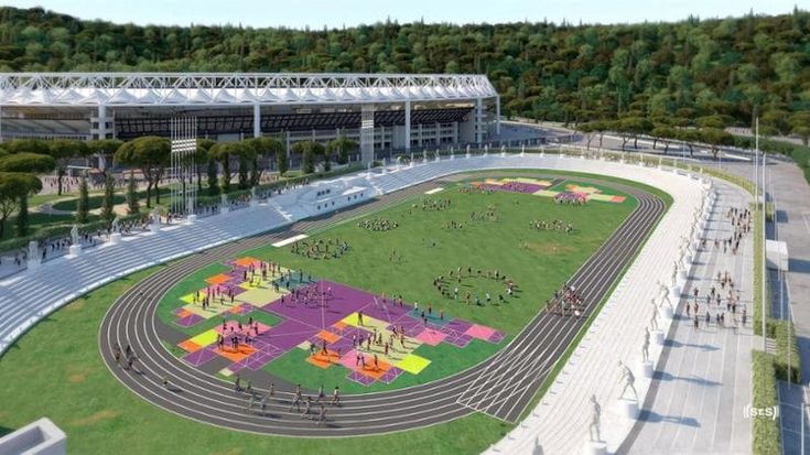 Stadio dei Marmi, la nuova pista attorno alle statue: aperta ai cittadini e corse fino a sera