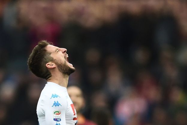 Roma-Napoli gol di Mertens