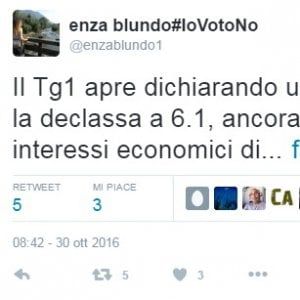Il post cospirazionista della grillina Blundo: "Rai cambia la magnitudo per interessi economici del governo". E Socci attacca il Papa