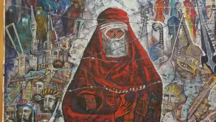 Una tela dell'artista Marino per il dramma del popolo afgano
