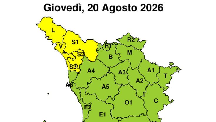Maltempo, peggioramento in Toscana: allerta temporali a Massa-Carrara