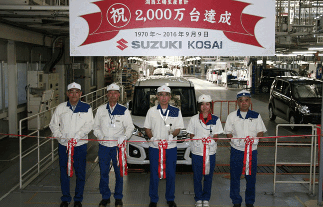 20 milioni di veicoli Suzuki prodotti, è record a Kosai