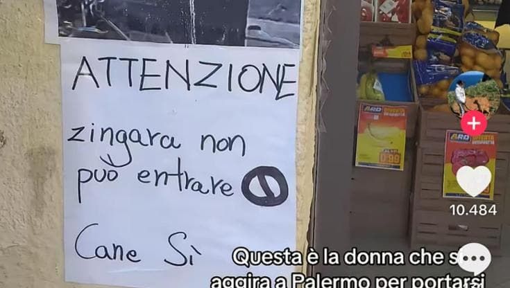 Cartello discriminatorio in un supermercato a Palermo: “Zingara non può entrare, cane sì”