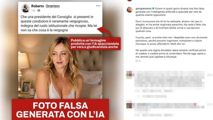 Le immagini di Giorgia Meloni generata con l’IA, quando volto e corpo non ci appartengono più
