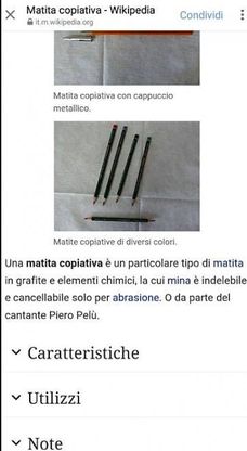 Matite copiative, Wikipedia modifica la definizione: "Pelù può cancellarle" 