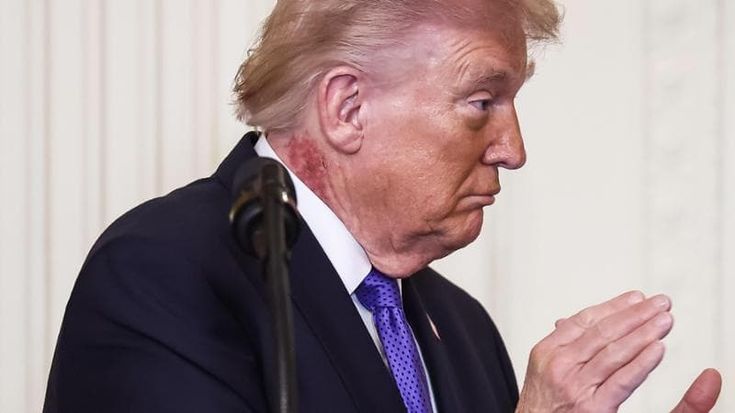 Spunta una macchia sul collo di Trump, la Casa Bianca: “Dovuta a una crema cutanea”