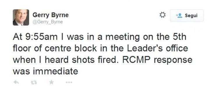 Attacco ad Ottawa: i tweet dei membri del Parlamento chiusi nel palazzo