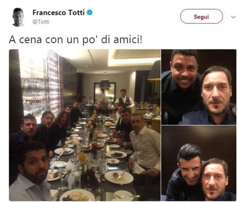 Totti e la cena dei campioni