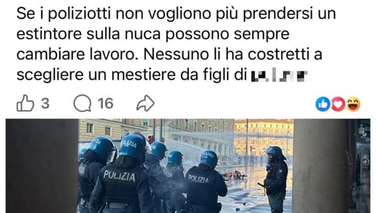 Post-choc del dottorando dell’Alma Mater: “Poliziotti mestiere da figli di p...”. “Inaccettabile”