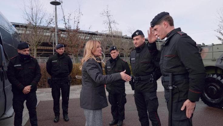 Milano Cortina, Meloni visita l'area della Stazione di Rogoredo e i militari in servizio
