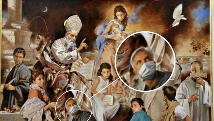 Meloni come angelo, il precedente in Puglia con l’imprenditore dipinto tra i santi in cattedrale