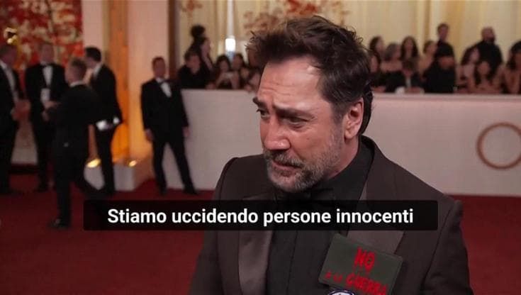 Oscar 2026, Bardem con la scritta 'No alla guerra': "Uccidiamo persone innocenti e usiamo menzogne"