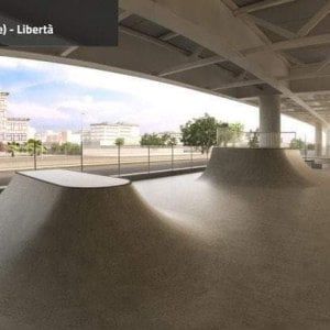Bari, al via i lavori per il playground sotto il ponte Adriatico: pista skate e campo da basket