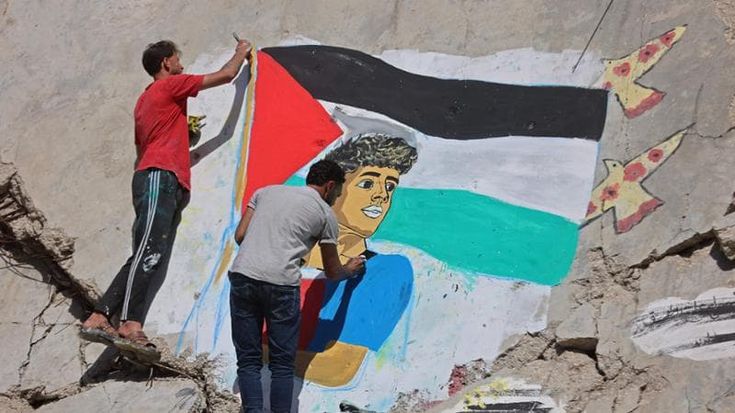 Un murale a Gaza per Yamal, che ha festeggiato il titolo del Barcellona con la bandiera palestinese