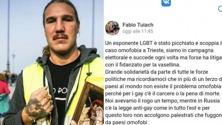Omofobia, condannato a due anni l'ex consigliere della Lega di Trieste Fabio Tuiach: offese ai gay sul social russo 