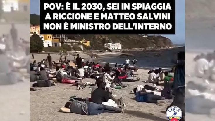 La spiaggia di Riccione invasa: il video di Legaofficial. “È razzista. Salvini prenda le distanze”