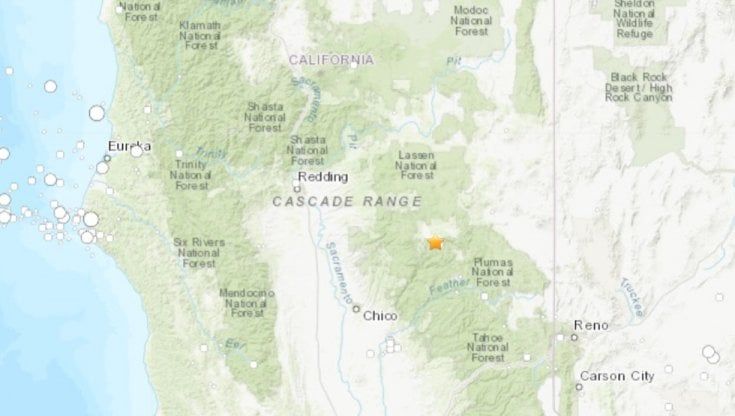 Terremoto in California: scossa 5,5 a nord di Sacramento. Non ci sono danni