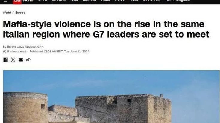 ‘Un G7 dove cresce la violenza mafiosa’, la Cnn stronca la scelta della Puglia ma il reportage fa infuriare gli imprenditori turistici: “Gettano fango”