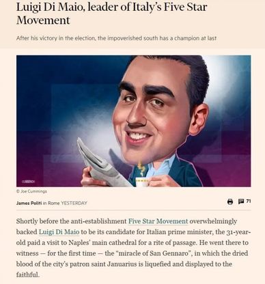 Ft: "Di Maio, il moderato M5s che viene dal Sud"