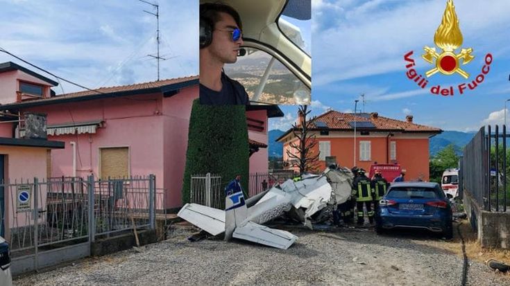 Valbrembo, Cessna con due persone cade tra le case: morto l’istruttore Daniel Taino, un ferito grave