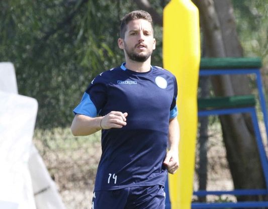 Allenamento a Castel Volturno prima della partenza per l'Ucraina