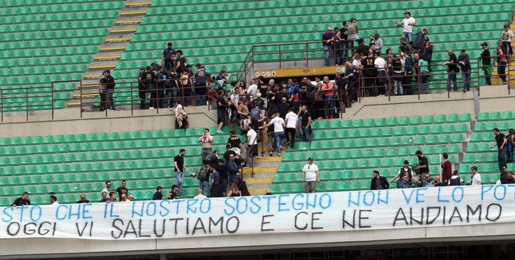 Inter-Sassuolo, nerazzurri contestati: la curva abbandona lo stadio