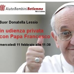 Suor Donatella dal Papa e una donazione dell'Anci
