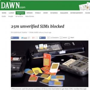 In Pakistan bloccate 25 milioni di sim card prepagate
