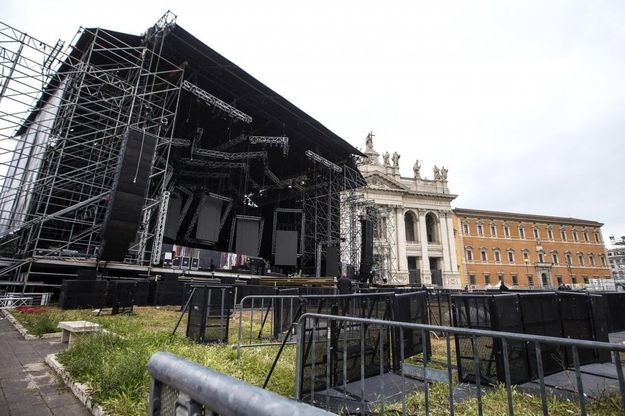 Primo maggio a Roma, il palco del concertone a San Giovanni
