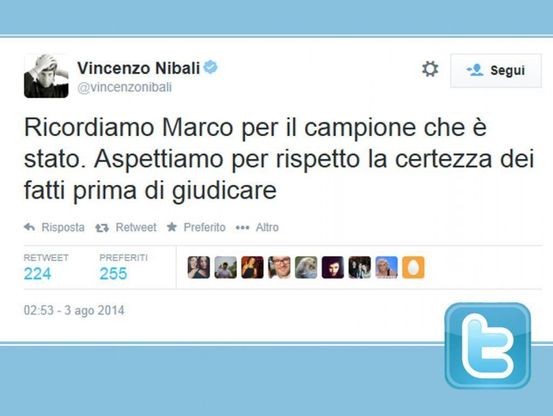 Caso Pantani, tweet Nibali: "Aspettiamo certezze per giudicare"