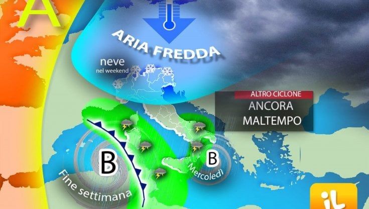 Previsioni meteo, un nuovo ciclone porta pioggia e maltempo. Allerta al Sud: possibili nubifragi