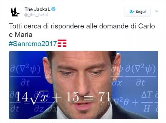 Sanremo, Totti conquista l'Ariston e Twitter: l'omaggio social al capitano conduttore 