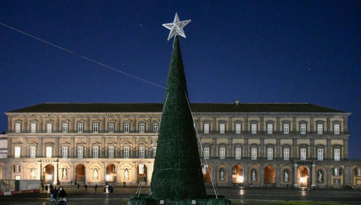 L'albero di Natale in piazza del Plebiscito a Napoli