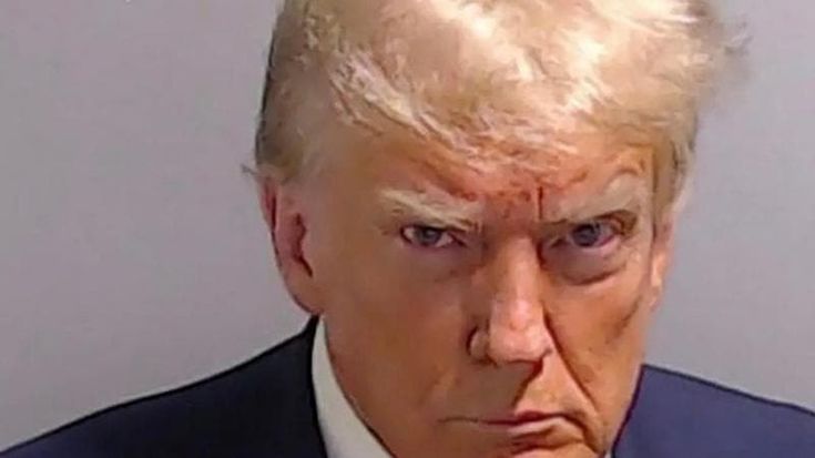 Sguardo in camera e sopracciglia inarcate: la foto segnaletica di Trump che diventa piano di battaglia