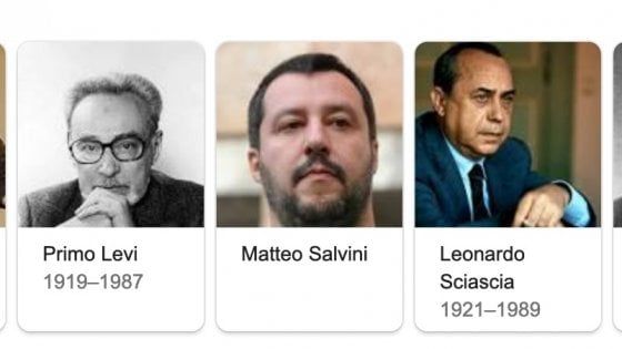 Salvini come Bukowski e Primo Levi: il suo nome appare tra i grandi scrittori scelti dall'algoritmo di Google