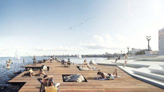 Bari, sul lungomare una piscina come a Copenaghen: ecco il progetto in anteprima
