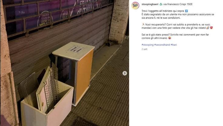 A Bari il fenomeno “Stooping”: una seconda vita agli oggetti abbandonati. “Il via da un post social”