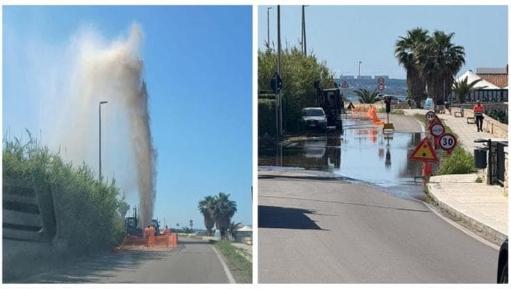 Esplode la fogna sulla litoranea, liquami nel mare più bello tra le marine di Nardò e Gallipoli