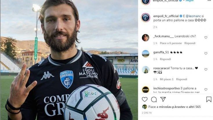 Serie B: Mancuso come Lewandowski: 4 gol in meno di un quarto d'ora con l'Empoli